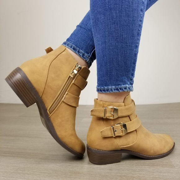 Shoes - Vegan Nubuck Chestnut Color Ankle Boots-C1